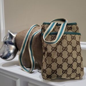 Gucci GG Canvas Sherry Line Shoulder Mini Crossbody Bag, Authentic!!